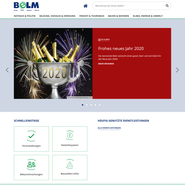 Gemeinde Belm mit neuem Internetauftritt zum Jahresende 2019